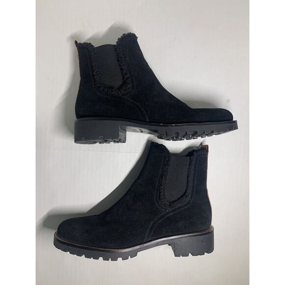 Sam Edelman Jaclyn Black Waterproof Suede Chelsea Boots Size 8.5 - Picture 6 of 11